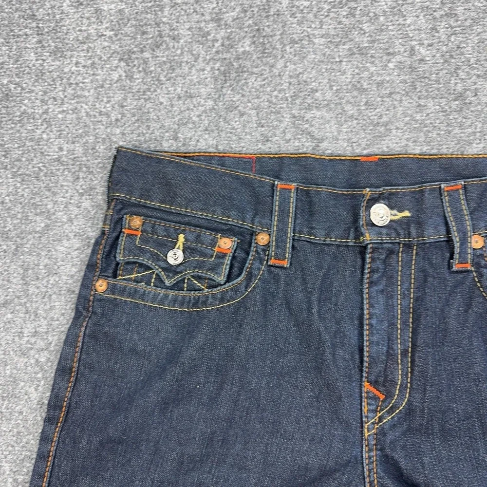 True Religion Section Skinny Flap SN Jeans Mens 34x34 Blue Rinse Denim Pants